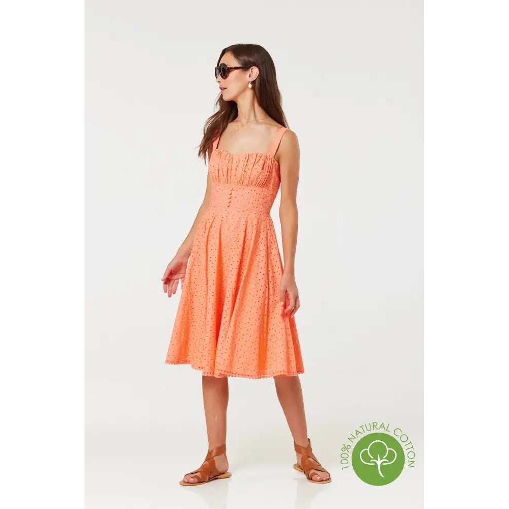 Timeless London Coral Eyelet Valerie Swing Dress Plus Size 2X‎ NWT
